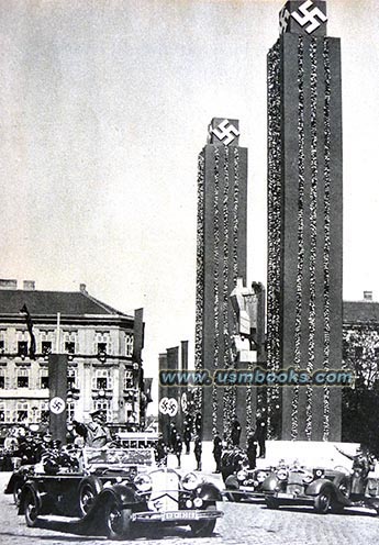 Nazi swastika street decorations, Strassenschmuck