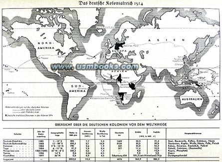 German colonial map 1914