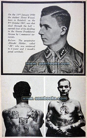 Nazi martyr Horst Wessel and Albrecht Hhler, the tattooed man who murdered him.