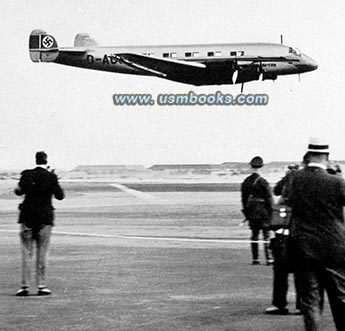 Nazi swastika tail markings on German passenger plane