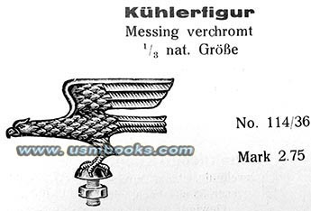 Nazi eagle hood ornaments