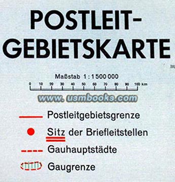 1944 Nazi postal districts map