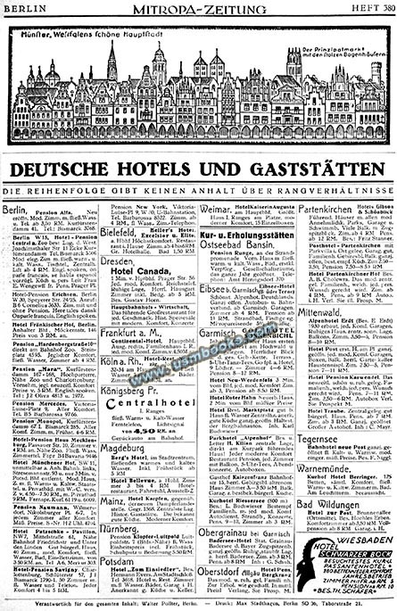 German hotel advertising 1931