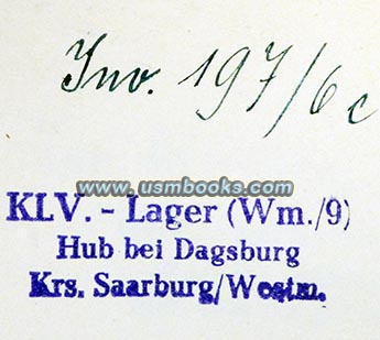 Kinderlandverschickung, KLV-Lager Wm.9 Hub bei Dagsburg