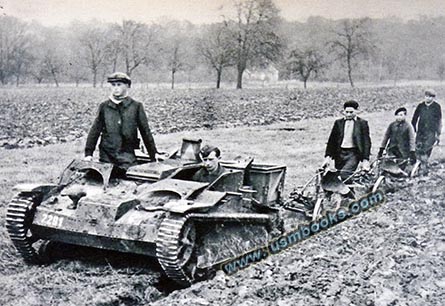 obsolete French tanks being used as tractors in Germany