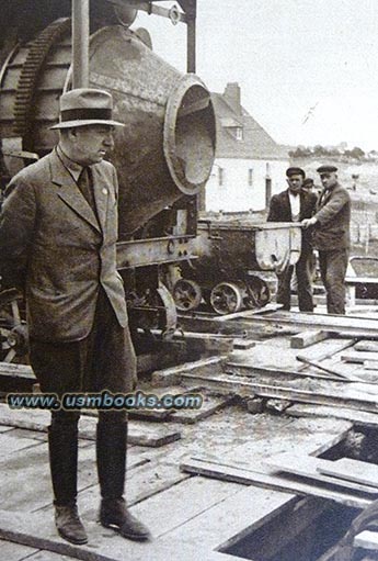 Reichsminister Dr. Fritz Todt in civilian clothes inspecting a Westwall construction site.